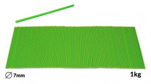 Zielone wkłady topliwe do pistoletu do klejenia o średnicy 7 mm 1 kg