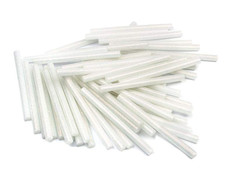 Wkłady do pistoletu do klejenia na gorąco mleczne z brokatem (brokat) średnica 11 mm, 1 kg