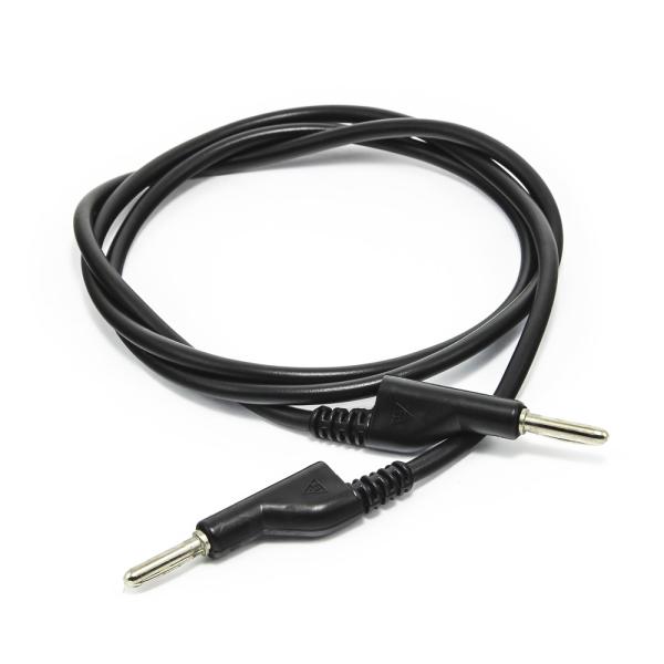 Kabel połączeniowy banan - banan 100cm czarny