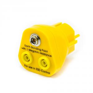 Punkty uziemienia ESD dla gniazda 230V, 2x banan 4mm, 1x kołek ESD 10mm
