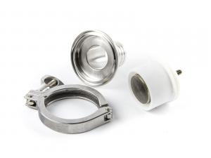 Przewód elastyczny ze stali nierdzewnej z kołnierzem i zaworem zwrotnym do pneumatycznych dozowników cieczy