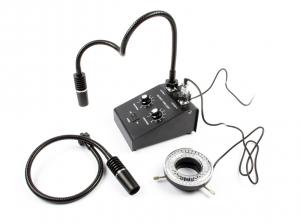 Profesjonalny oświetlacz do mikroskopów 3w1 z okrągłym światłem 6W 6500K