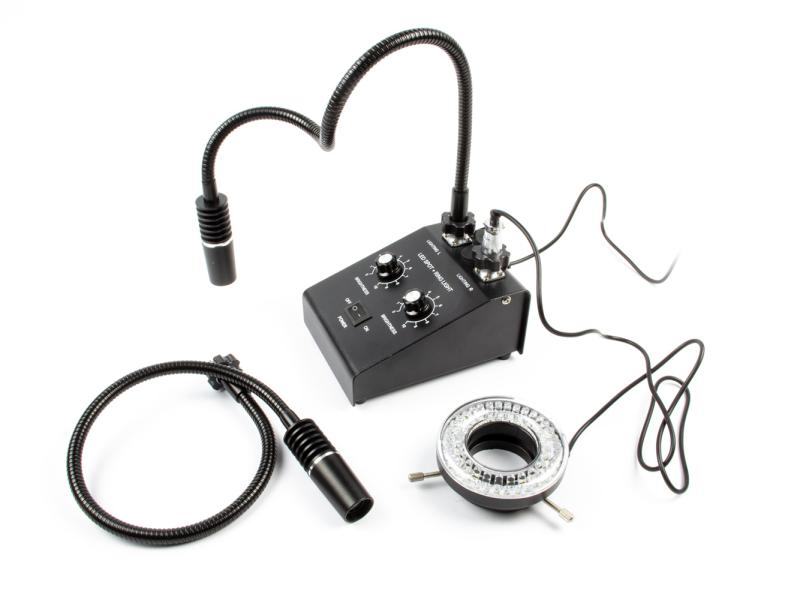 Profesjonalny oświetlacz do mikroskopów 3w1 z okrągłym światłem 6W 6500K