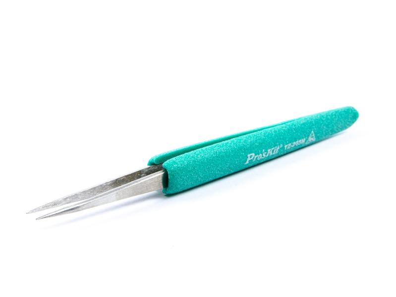 Pęseta antymagnetyczna długa z uchwytem ochronnym TZ205N długa 140,5 mm