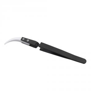 Samoblokująca, niemagnetyczna pęseta z ceramicznymi końcówkami do 1100°C, zaokrąglone końcówki