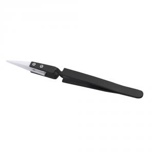 Samoblokująca, niemagnetyczna pęseta z ceramicznymi końcówkami do 1100°C, proste końcówki