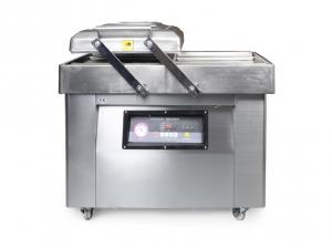 Podwójna maszyna próżniowa DZ-400-2SX z oznaczeniem daty ważności i danych produkcyjnych.