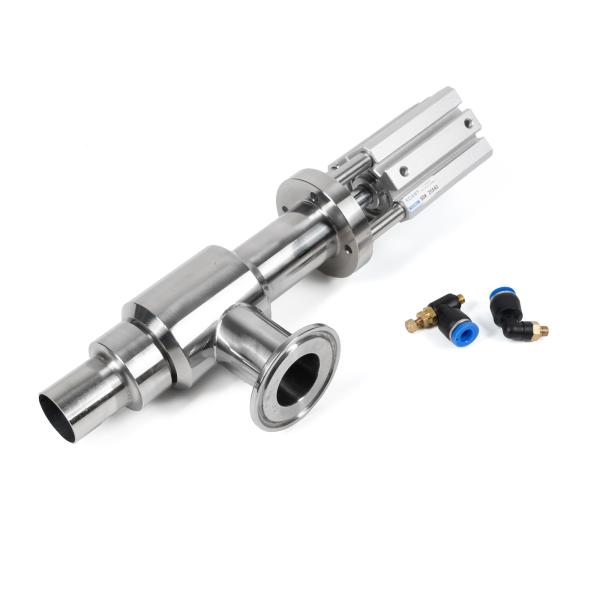 Zawór wylotowy napełniacza pneumatycznego do dozowania gęstych substancji i past