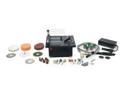 Wielofunkcyjna mini piła stołowa z akcesoriami do cięcia, frezowania, szlifowania i wiercenia