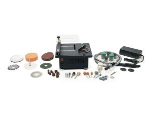 Wielofunkcyjna mini piła stołowa z akcesoriami do cięcia, frezowania, szlifowania i wiercenia