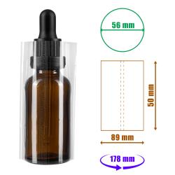 Przezroczysta folia termokurczliwa 50x89mm z perforacją do butelek i opakowań, średnica do 56mm