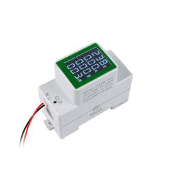 Miernik całkowitego i bieżącego poboru napięcia i prądu do montażu na szynie DIN PZEM-008, AC 50–300 V, 100 A