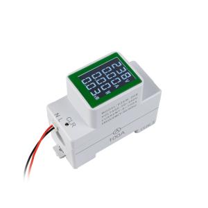 Miernik całkowitego i bieżącego poboru napięcia i prądu do montażu na szynie DIN PZEM-008, AC 50–300 V, 100 A