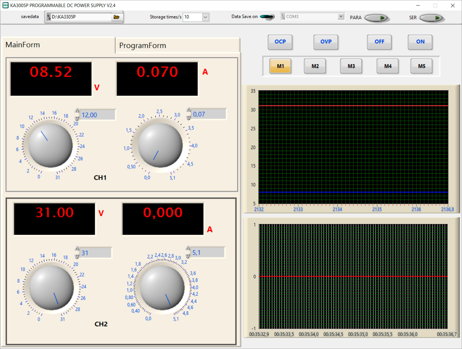Podwójny zasilacz Korad KA3305P 2x 30V 5A z programowalnym USB RS232