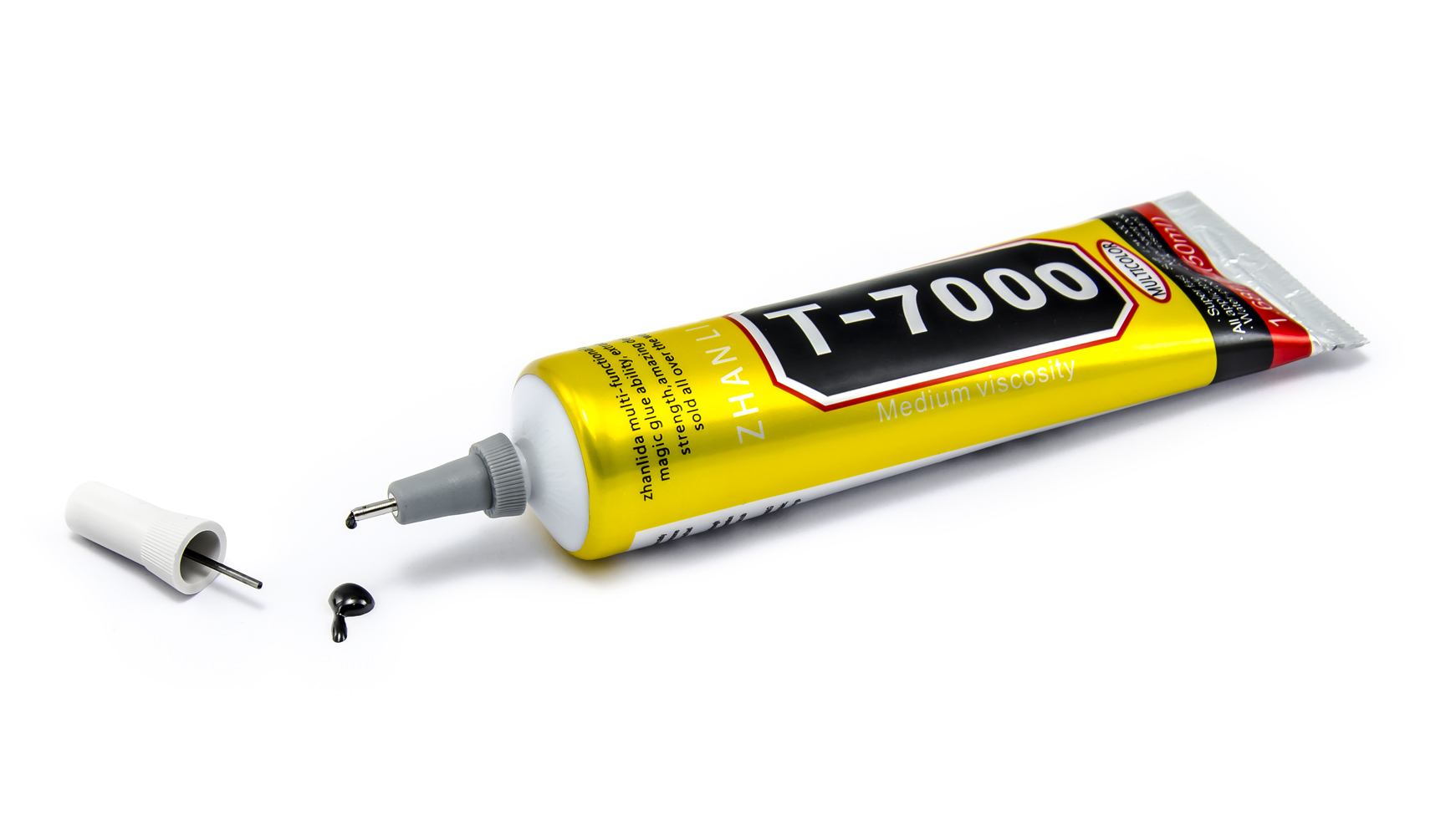 Klej silikonowy T-7000 do napraw elektroniki, czarny (50 ml)