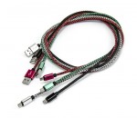 Kabel zasilający micro USB, w oplocie, różne kolory, 1 m