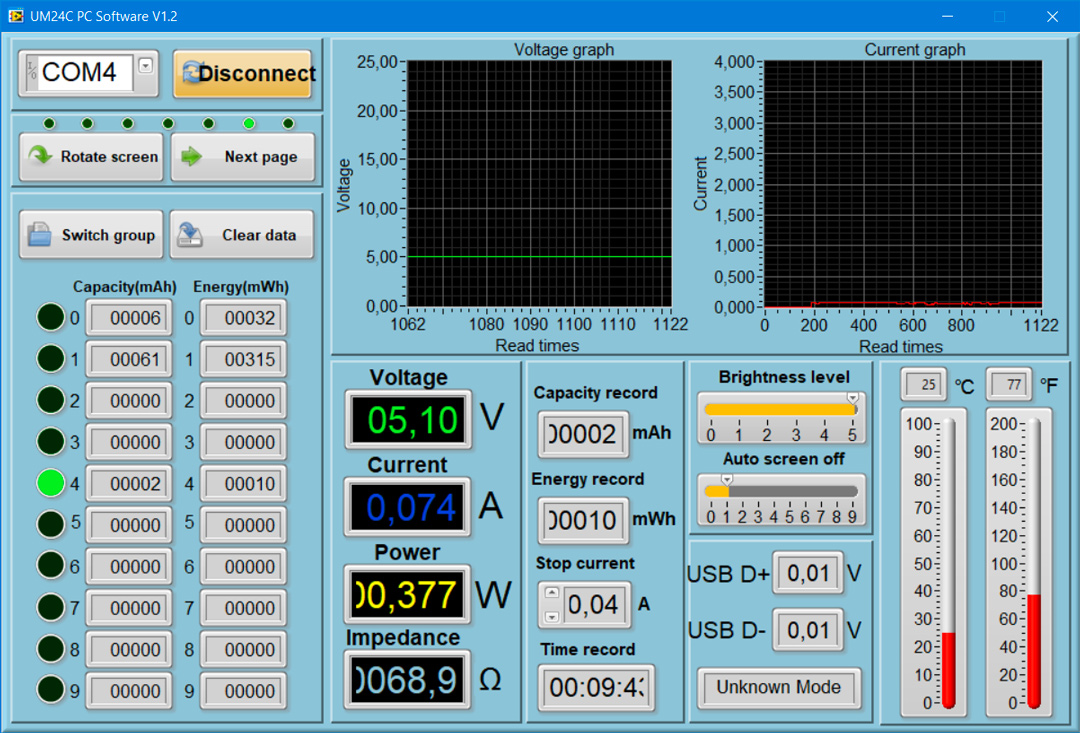 Profesjonalny multimetr USB z kolorowym wyświetlaczem LCD, oprogramowaniem PC, Bluetooth