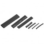 Zestaw czarnych rurek termokurczliwych, różne średnice, 127 szt