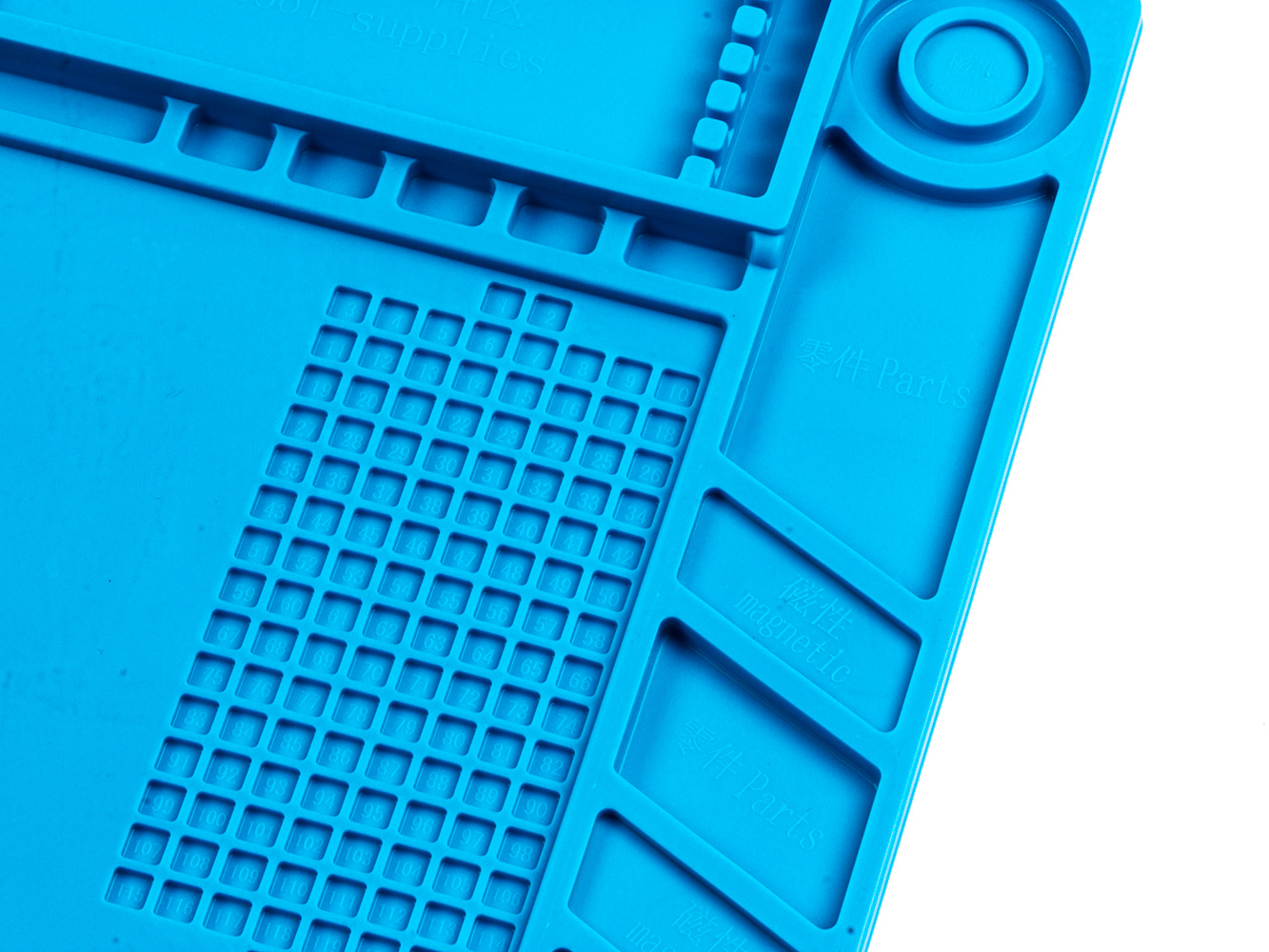 Duża podkładka silikonowa 455x300mm z organizerem do serwisowania i naprawy telefonów komórkowych, tabletów