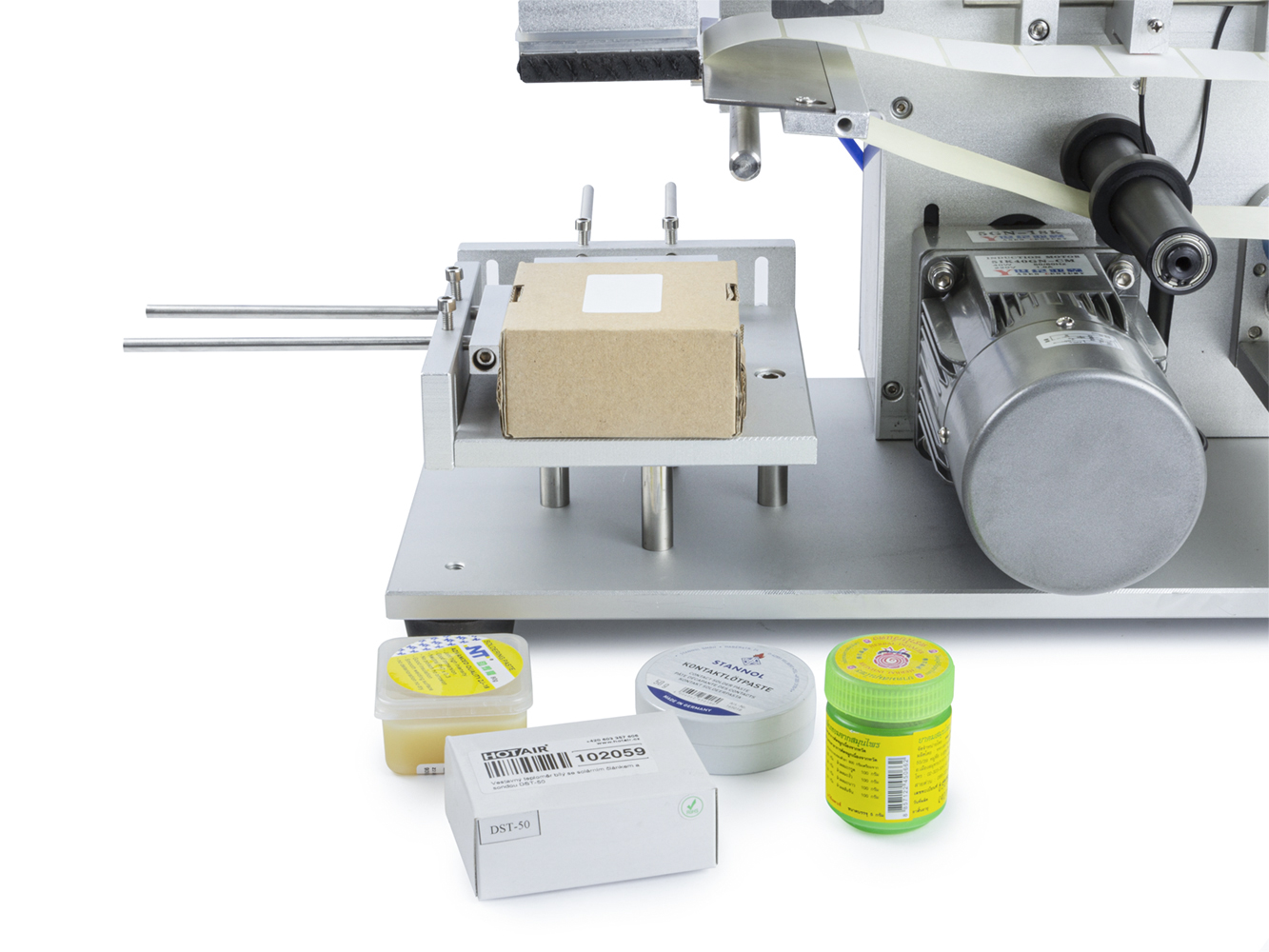 Półautomatyczna pionowa sklejarka etykiet do wieczek i pudełek LT-60D