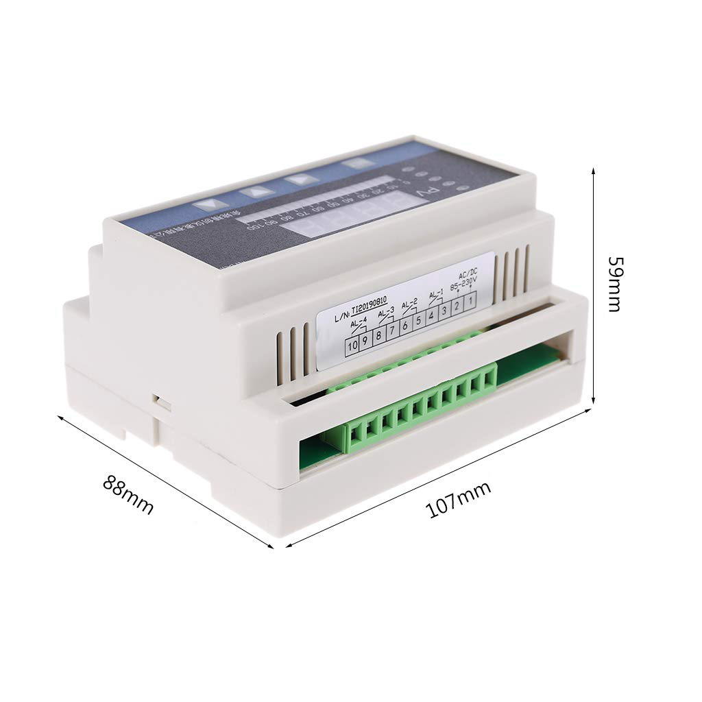 Miernik poziomu cieczy montowany na szynie DIN z wyjściami przekaźnikowymi