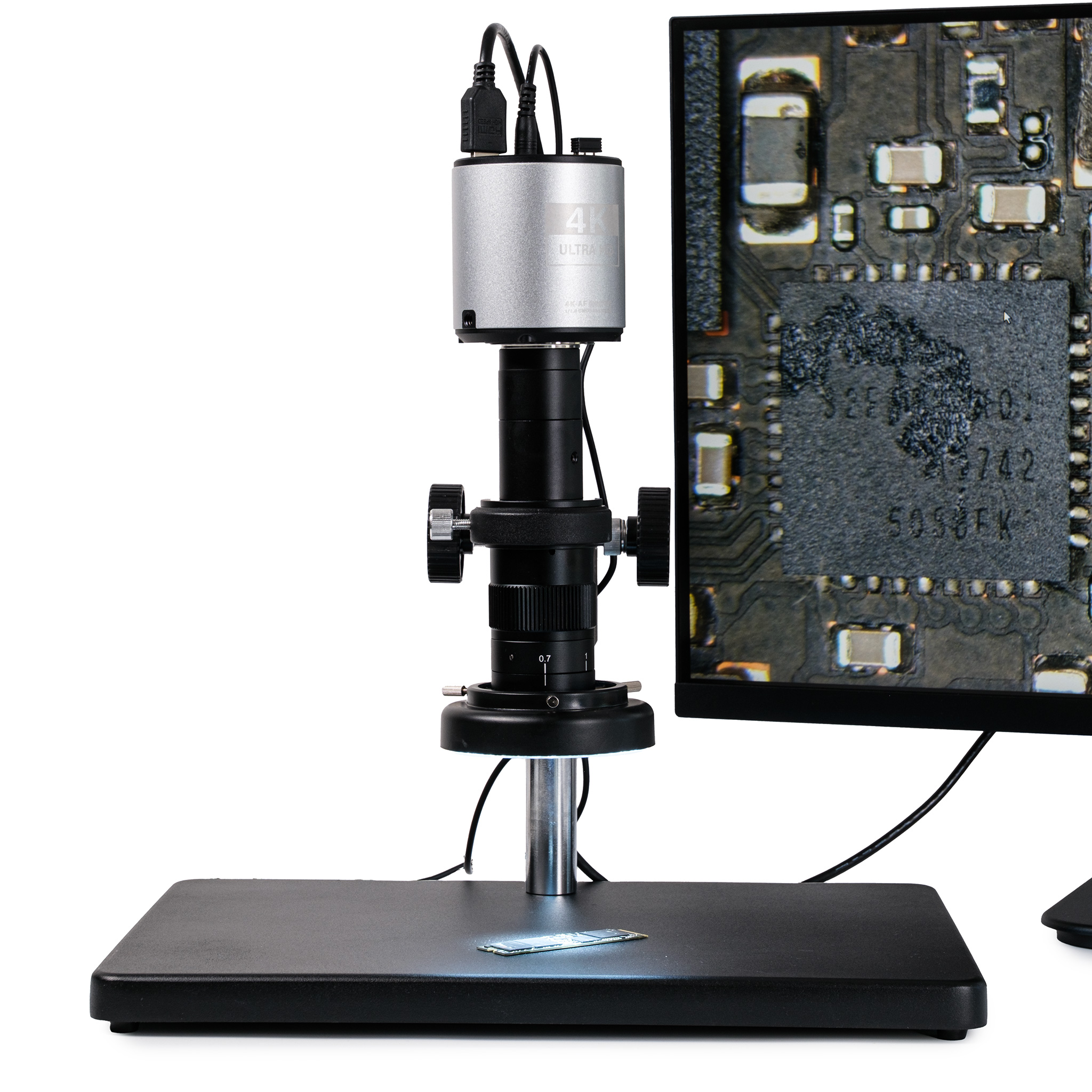 Mikroskop ALL-IN-ONE 4K z monitorem, autofokusem i oprogramowaniem pomiarowym